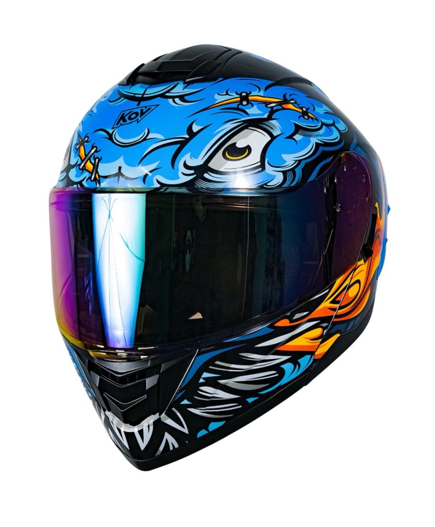 Casco Kov Brainy Azul Suzuki Motosureste